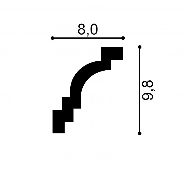 Cornisa decorativa MDB142, 200 X 9.8 X 8 cm, Mardom Decor - imagine 4