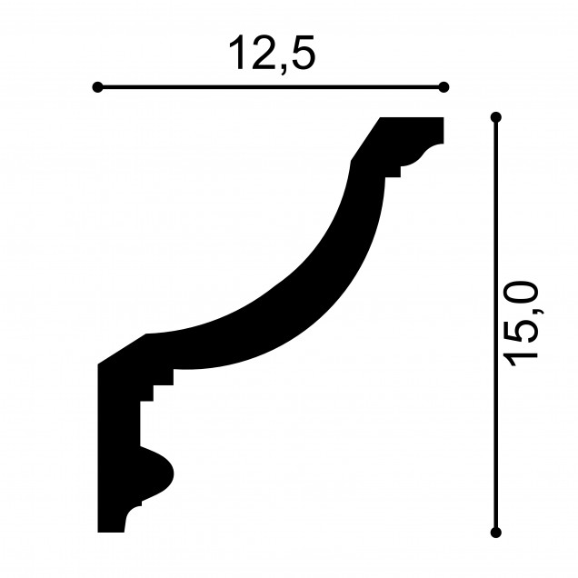 Cornisa decorativa MDB154, 200 X 15 X 12.5 cm, Mardom Decor - imagine 3