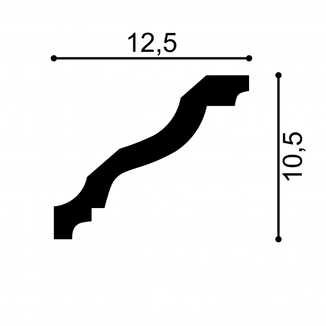 Cornisa decorativa MDB158, 200 X 10.5 X 12.5 cm, Mardom Decor - imagine 3