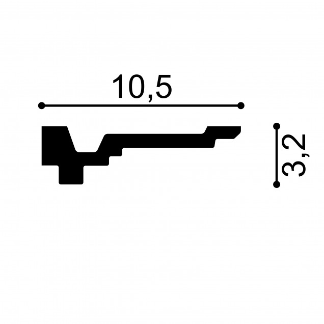 Cornisa decorativa MDB162, 200 X 3.2 X 10.5 cm, Mardom Decor - imagine 3