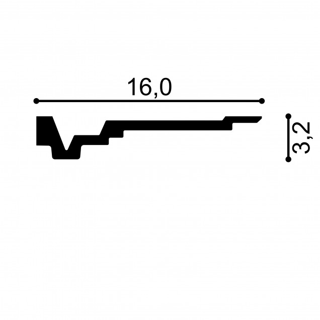 Cornisa decorativa MDB163, 200 X 3.2 X 16 cm, Mardom Decor - imagine 3