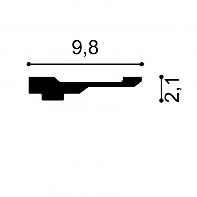 Cornisa decorativa MDB165, 200 X 2.1 X 9.8 cm, Mardom Decor - imagine 3