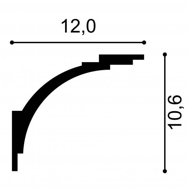 Cornisa decorativa pentru LED MD105, 200 X 10.8 X 12 cm, Mardom Decor - imagine 3