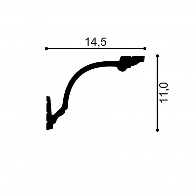 Cornisa decorativa pentru LED MD156, 200 X 14.5 X 11 cm, Mardom Decor - imagine 3