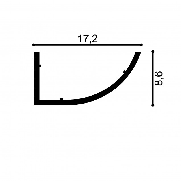 Cornisa decorativa pentru LED MD362, 200 X 17.2 X 8.6 cm, Mardom Decor - imagine 3