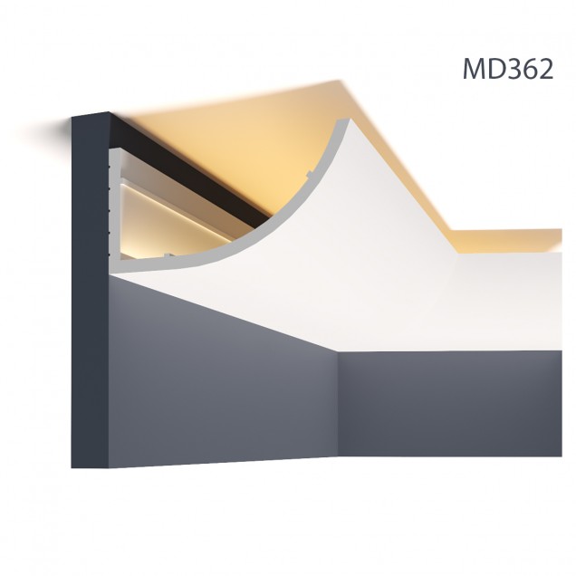 Cornisa decorativa pentru LED MD362, 200 X 17.2 X 8.6 cm, Mardom Decor