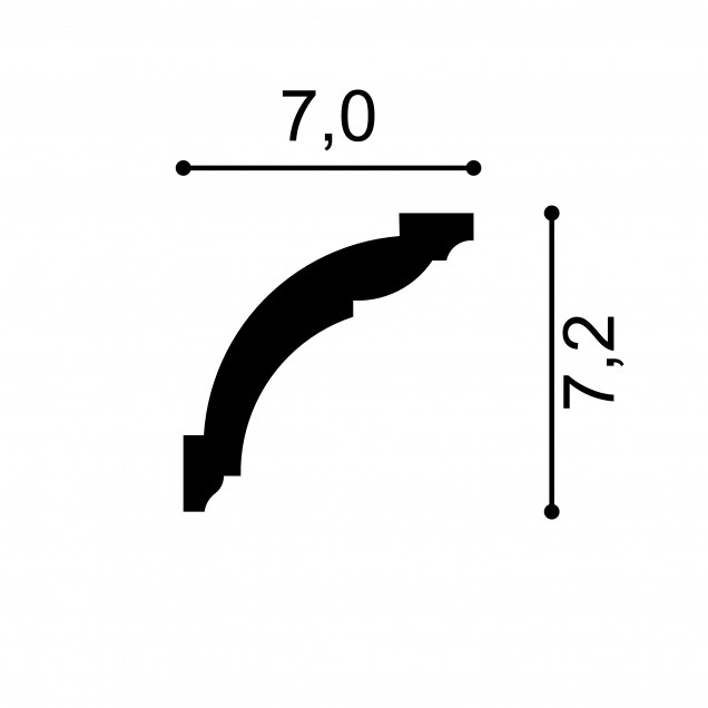 Cornisa decorativa pentru LED MD367, 200 X 7.2 X 7 cm, Mardom Decor - imagine 3