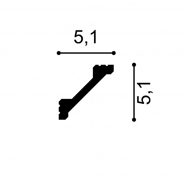 Cornisa decorativa pentru LED MD368, 200 X 5.1 X 5.1 cm, Mardom Decor - imagine 3