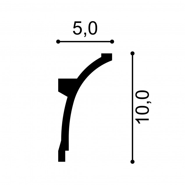 Cornisa decorativa pentru LED MDB100, 200 X 10 X 5 cm, Mardom Decor - imagine 3