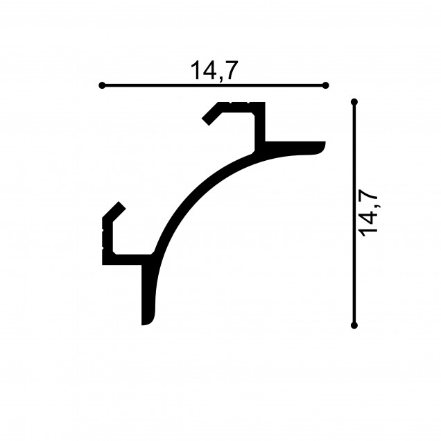 Cornisa decorativa pentru LED QL001, 200 X 14.7 X 14.7 cm, Mardom Decor - imagine 3