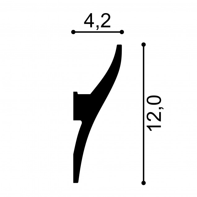 Cornisa decorativa pentru LED QL010, 200 X 12 X 4.2 cm, Mardom Decor - imagine 3