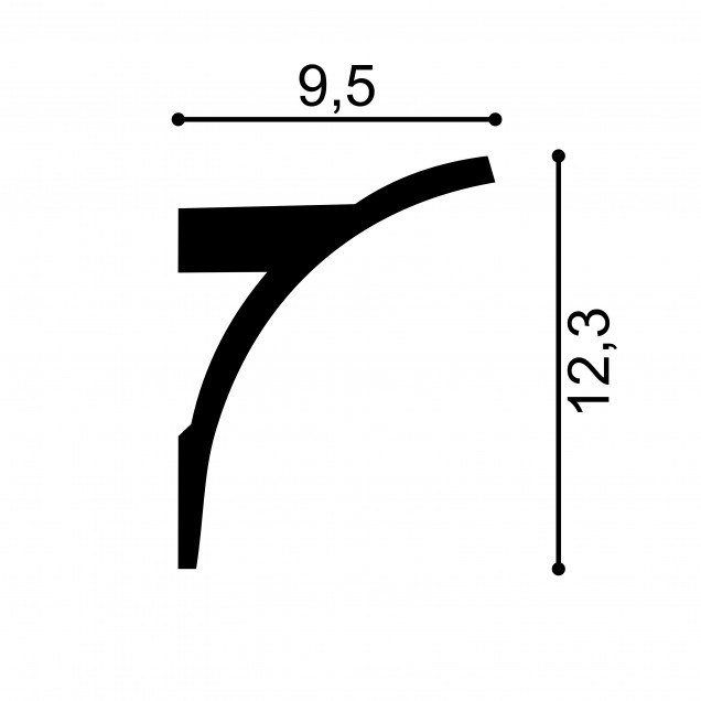 Cornisa decorativa pentru LED QL011, 200 X 12.3 X 9.5 cm, Mardom Decor - imagine 3