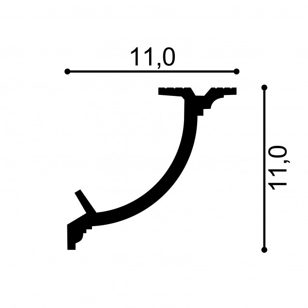 Cornisa decorativa pentru LED QL027, 200 X 11 X 11 cm, Mardom Decor - imagine 3