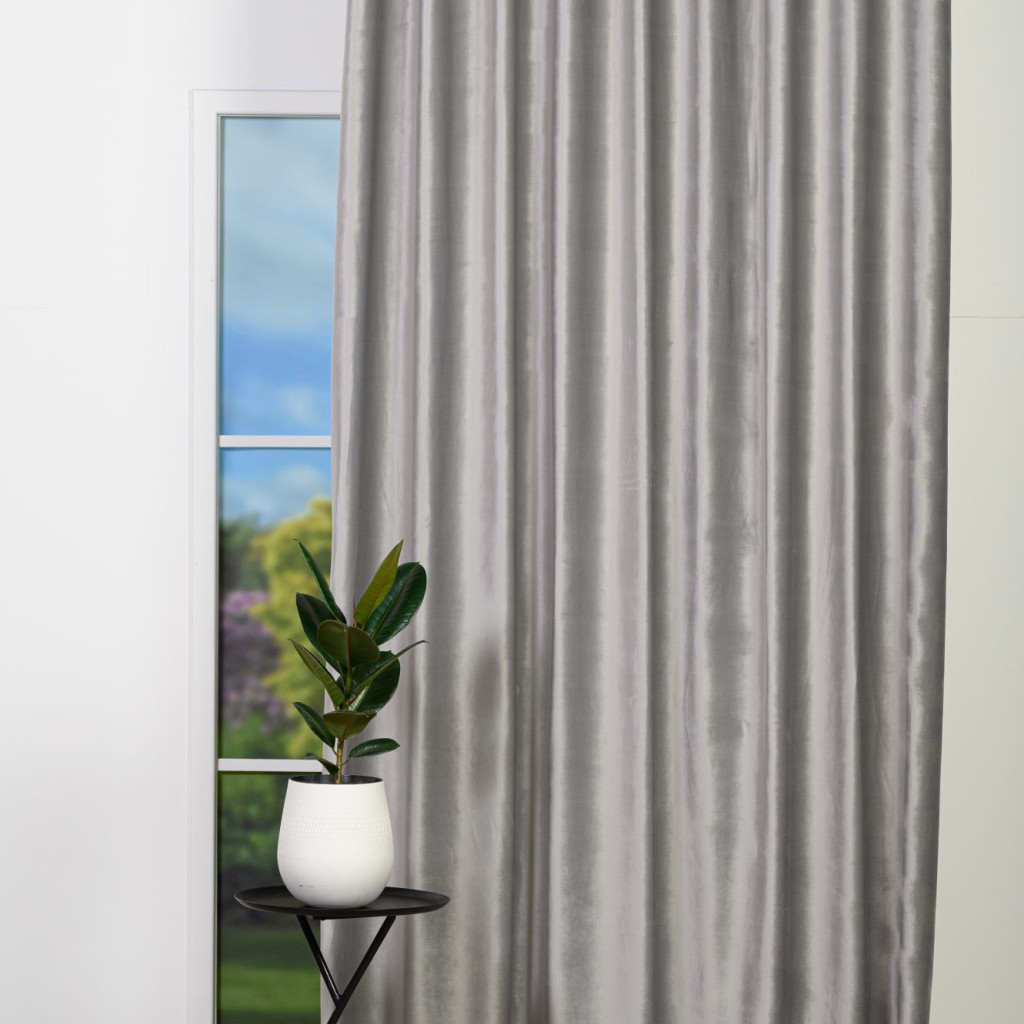Draperie din catifea Scena, Gri deschis - imagine 2