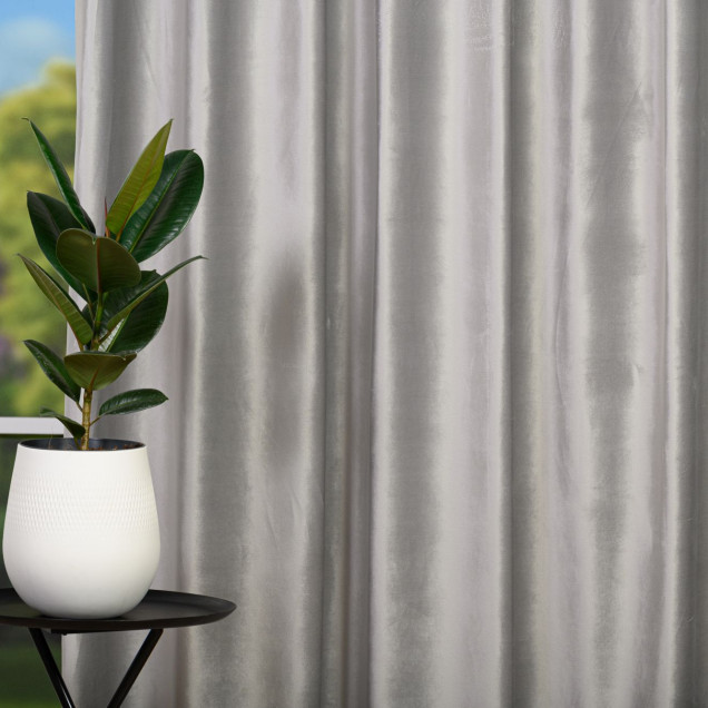 Draperie din catifea Scena, Gri deschis - imagine 4