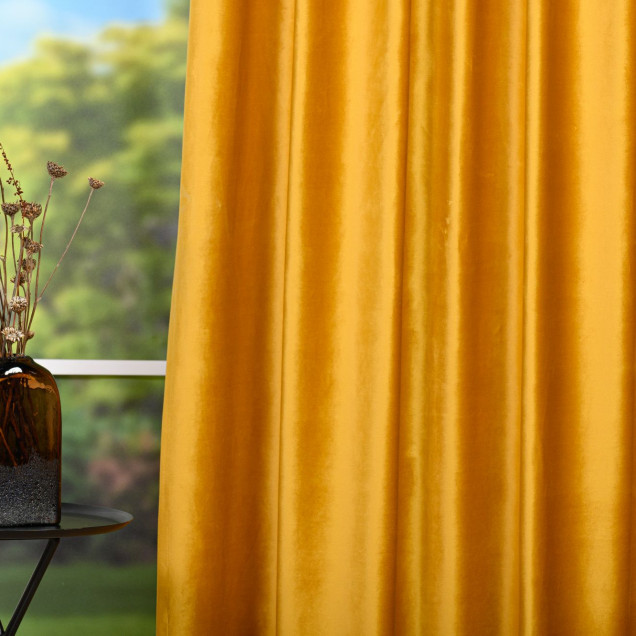 Draperie din catifea Scena, Mustar - imagine 4