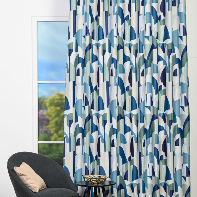 Draperie Semper, Verde-Albastru