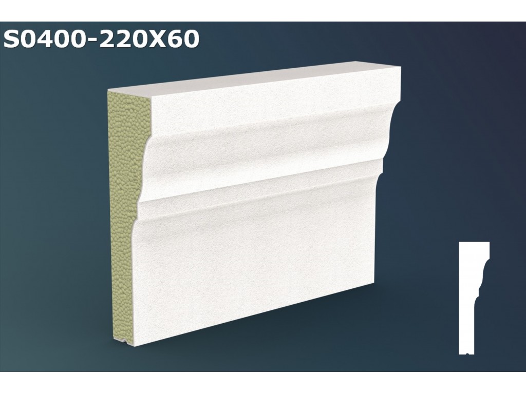 Pervaz/Solbanc decorativ din polistiren JS001 - 22x6x200cm