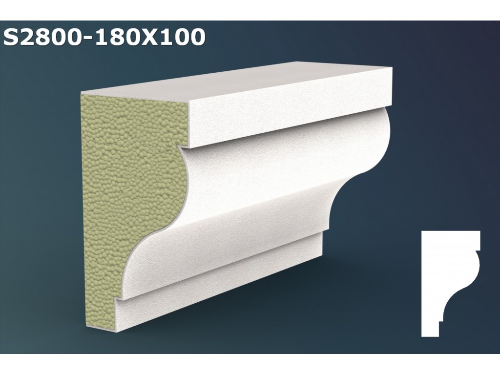 Pervaz/Solbanc decorativ din polistiren JS002 - 18x10x200cm