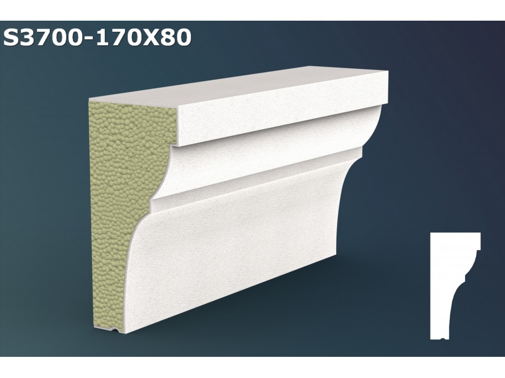 Pervaz/Solbanc decorativ din polistiren JS005- 17x8x200cm