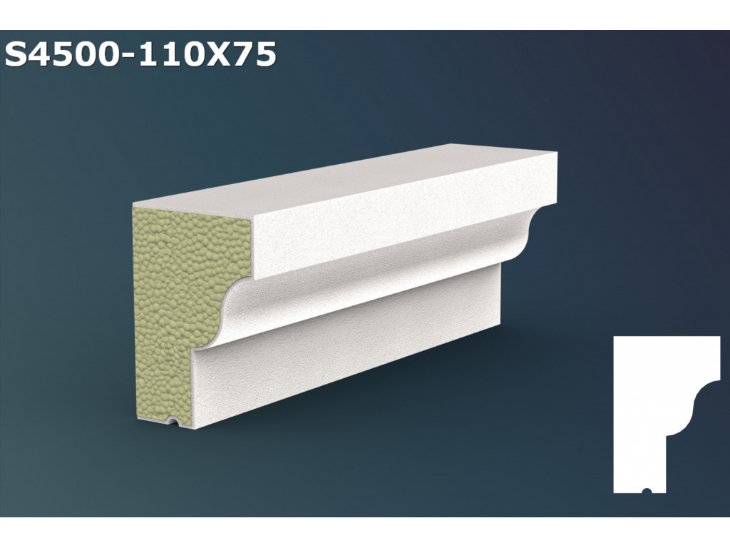 Pervaz/Solbanc decorativ din polistiren JS006- 11x7.5x200cm