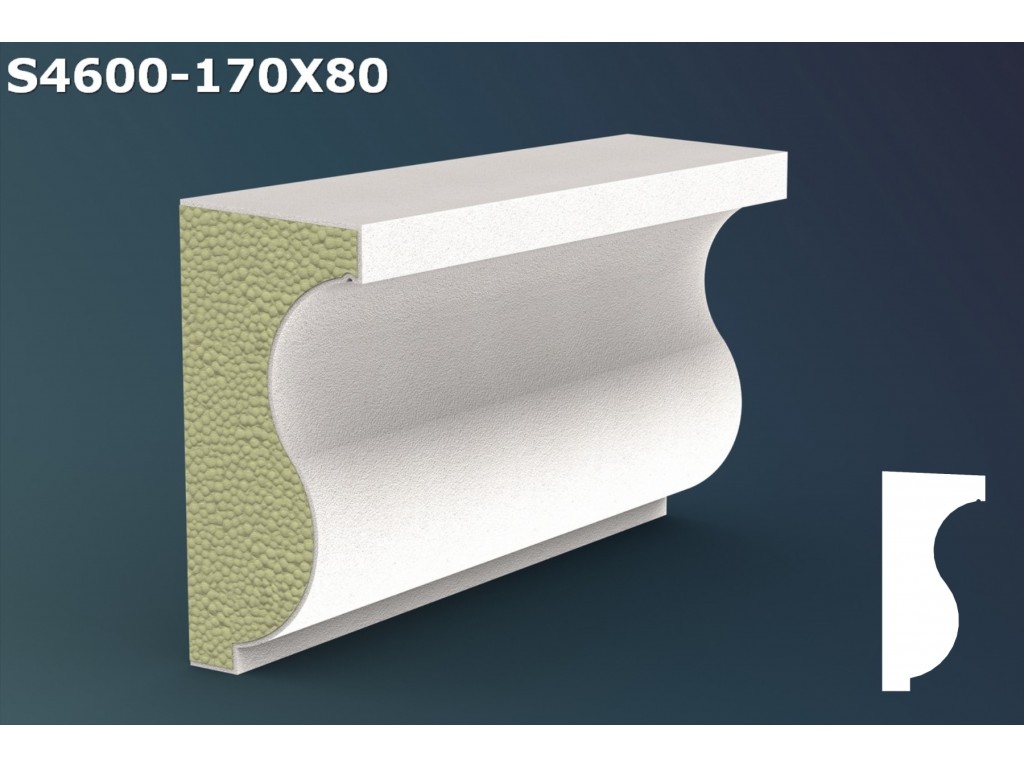 Pervaz/Solbanc decorativ din polistiren JS008- 17x8x200cm