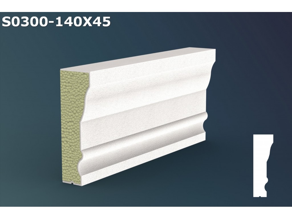 Pervaz/Solbanc decorativ din polistiren JS015 - 14x4.5x200cm