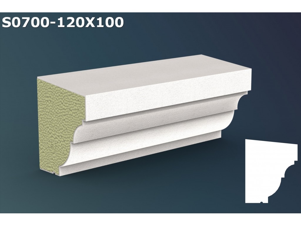 Pervaz/Solbanc decorativ din polistiren JS017 - 12x10x200cm