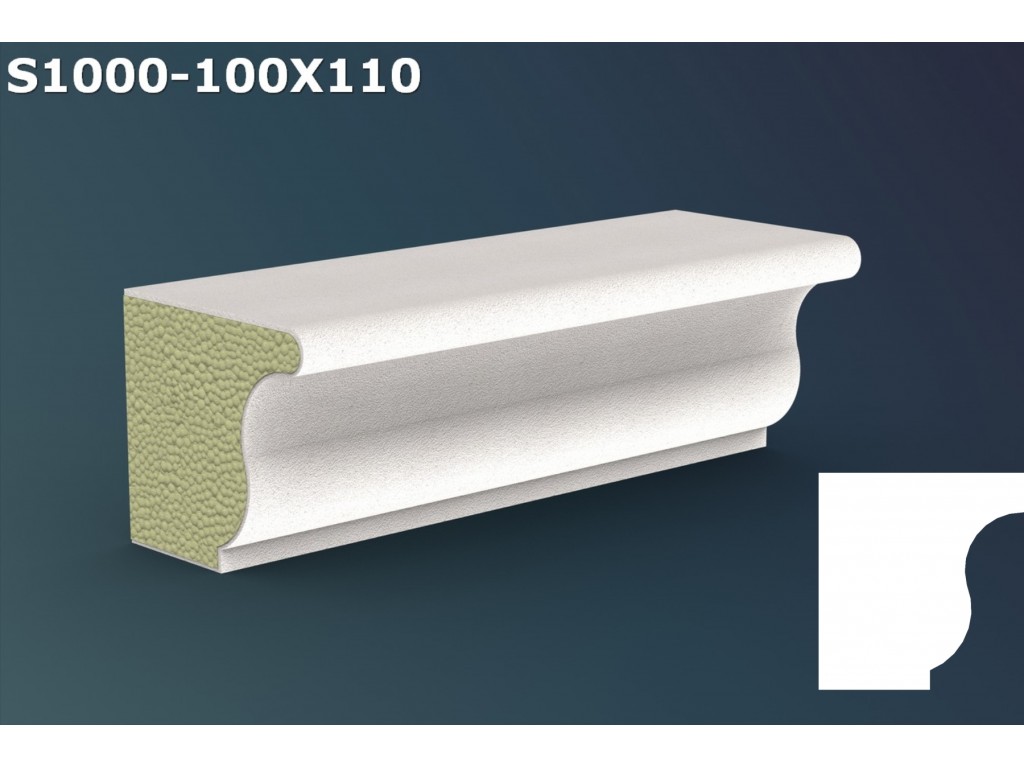 Pervaz/Solbanc decorativ din polistiren JS020 - 10x11x200cm