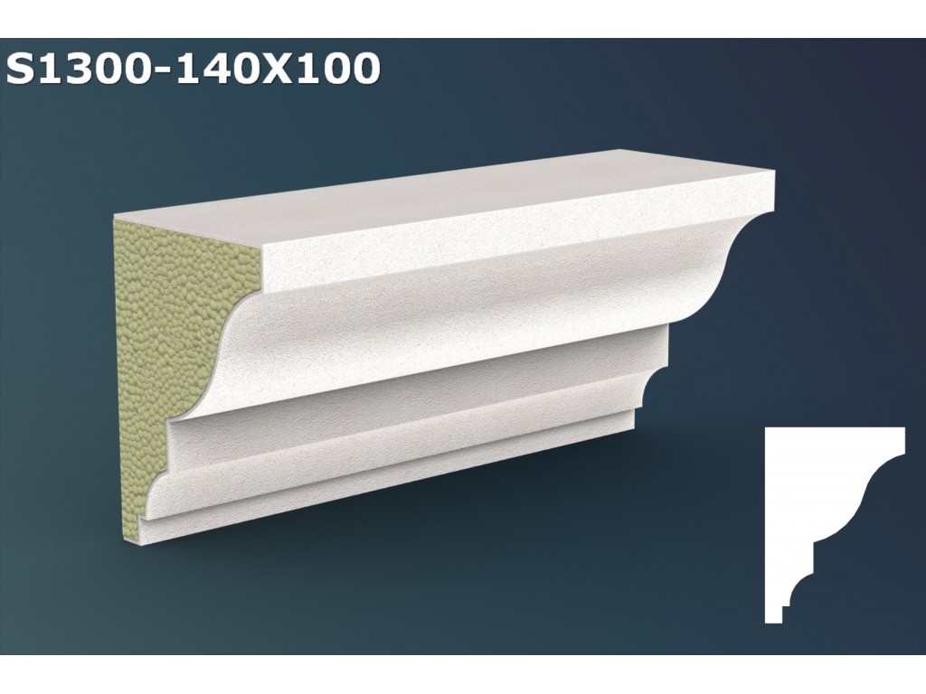 Pervaz/Solbanc decorativ din polistiren JS022-14x10x200cm