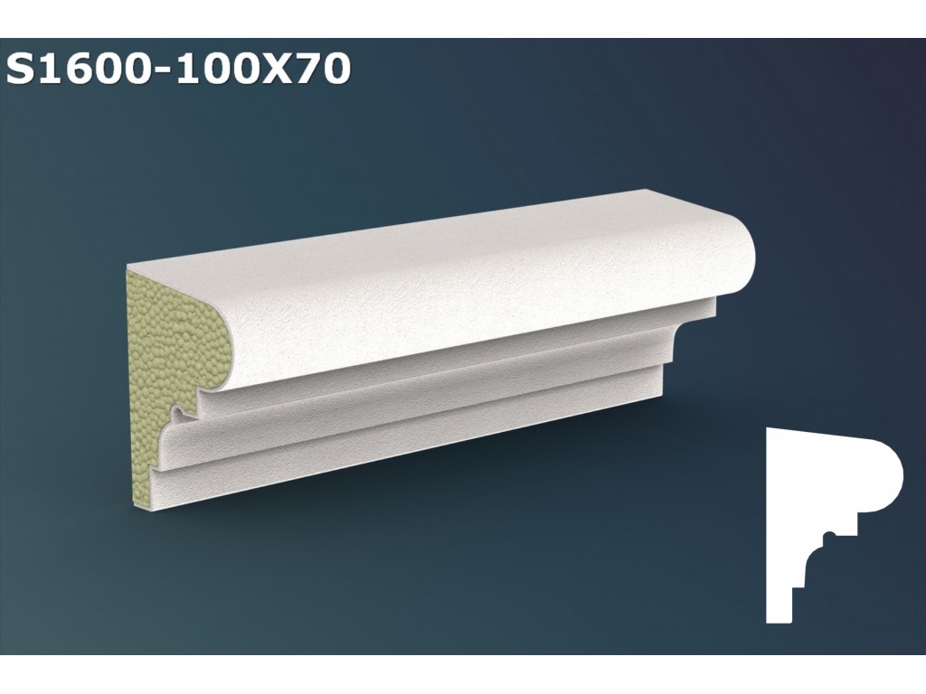 Pervaz/Solbanc decorativ din polistiren JS025-10x7x200cm