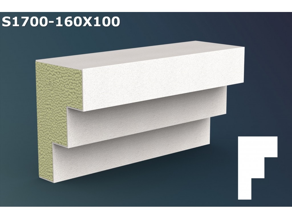 Pervaz/Solbanc decorativ din polistiren JS026-16x10x200cm