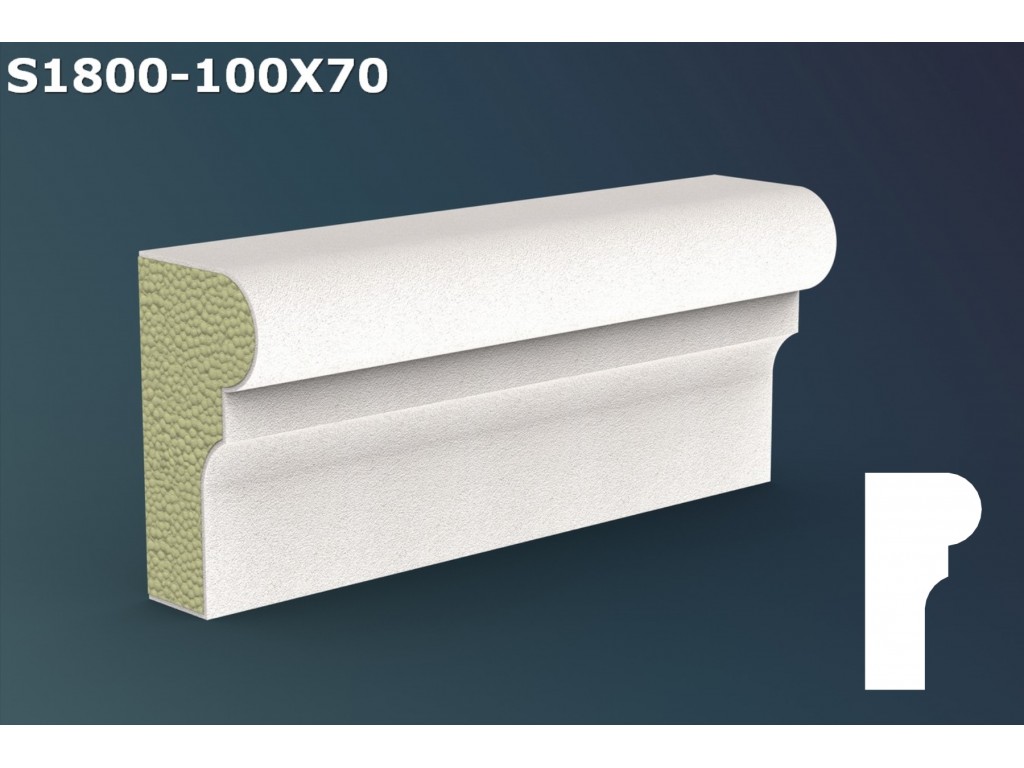 Pervaz/Solbanc decorativ din polistiren JS027-10x7x200cm