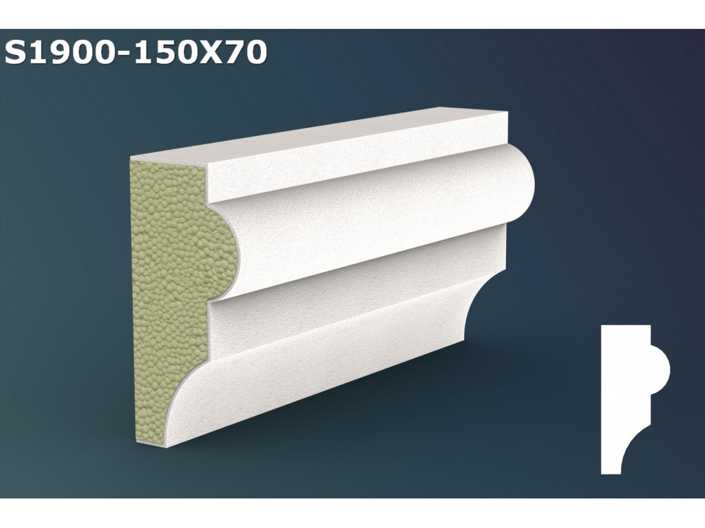 Pervaz/Solbanc decorativ din polistiren JS028-15x7x200cm