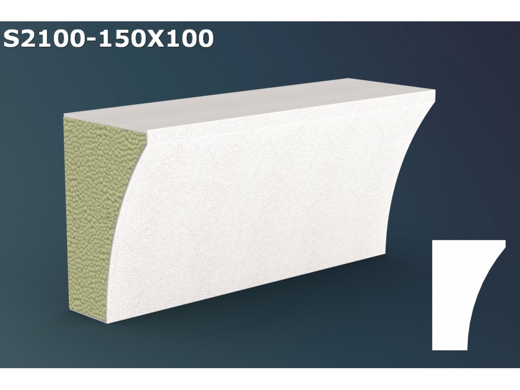 Pervaz/Solbanc decorativ din polistiren JS030-15x10x200cm