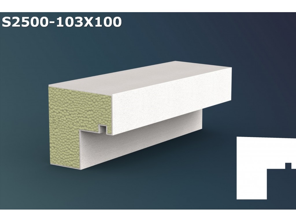 Pervaz/Solbanc decorativ din polistiren JS033 - 10.3x10x200cm