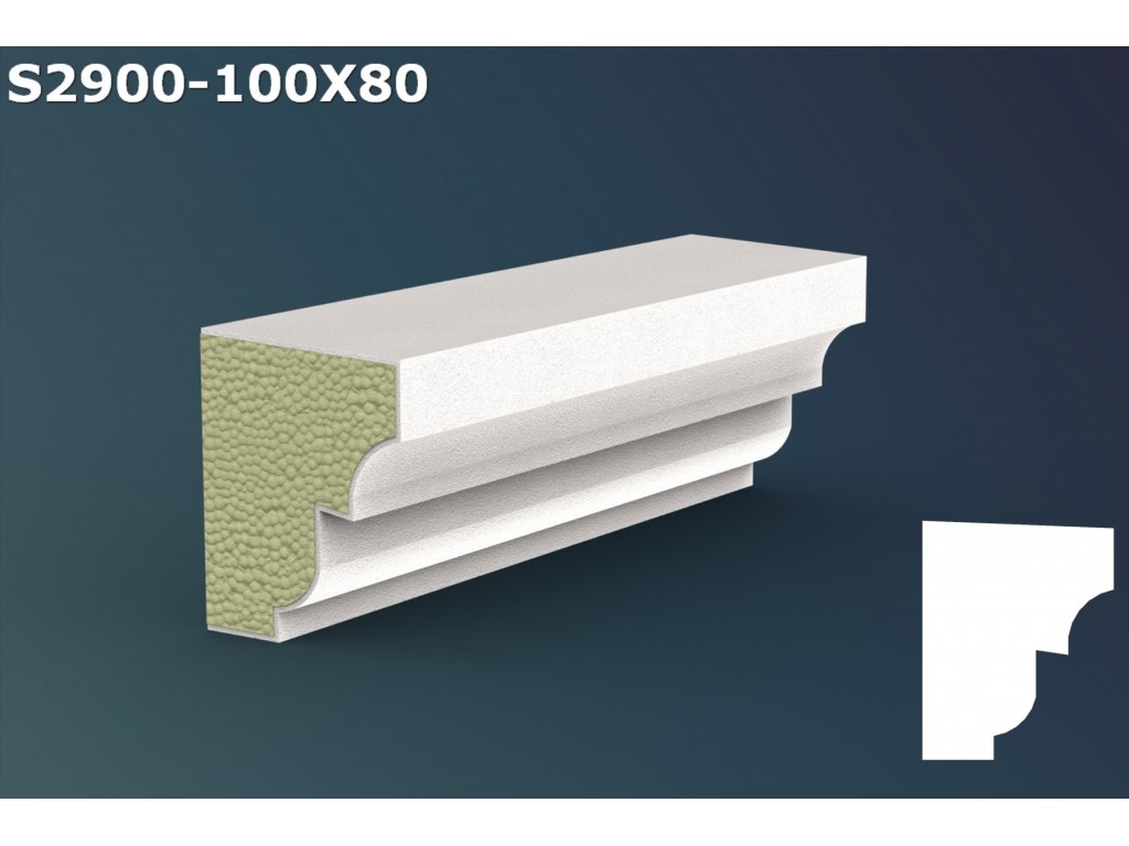 Pervaz/Solbanc decorativ din polistiren JS036 - 10x8x200cm