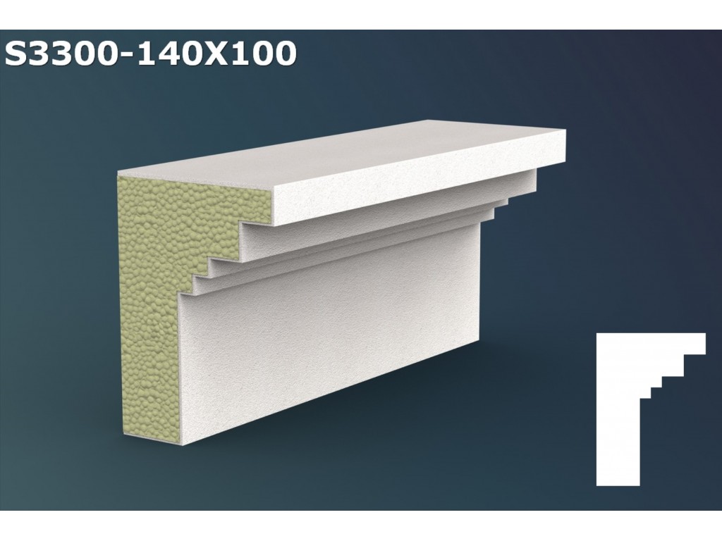 Pervaz/Solbanc decorativ din polistiren JS040 - 14x10x200cm