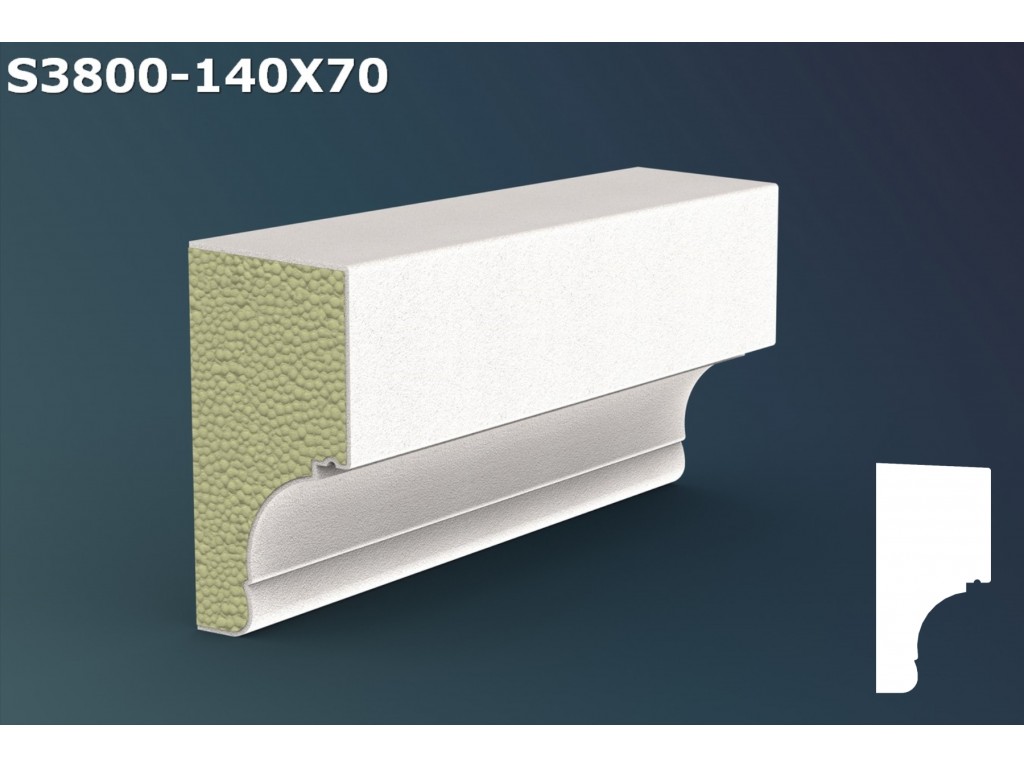 Pervaz/Solbanc decorativ din polistiren JS044- 14x7x200cm