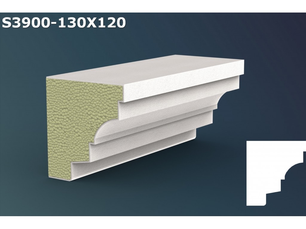 Pervaz/Solbanc decorativ din polistiren JS045- 13x12x200cm