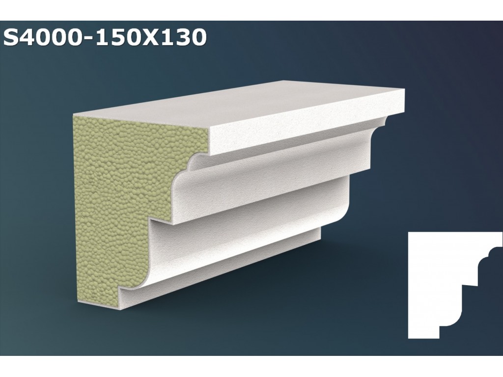 Pervaz/Solbanc decorativ din polistiren JS046- 15x13x200cm