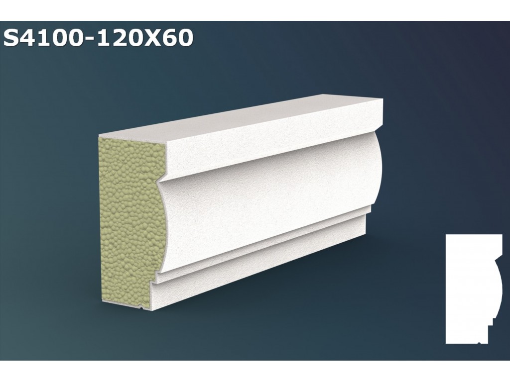 Pervaz/Solbanc decorativ din polistiren JS047- 12x6x200cm