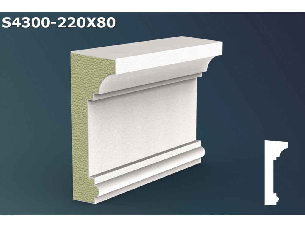 Pervaz/Solbanc decorativ din polistiren JS049- 22x8x200cm