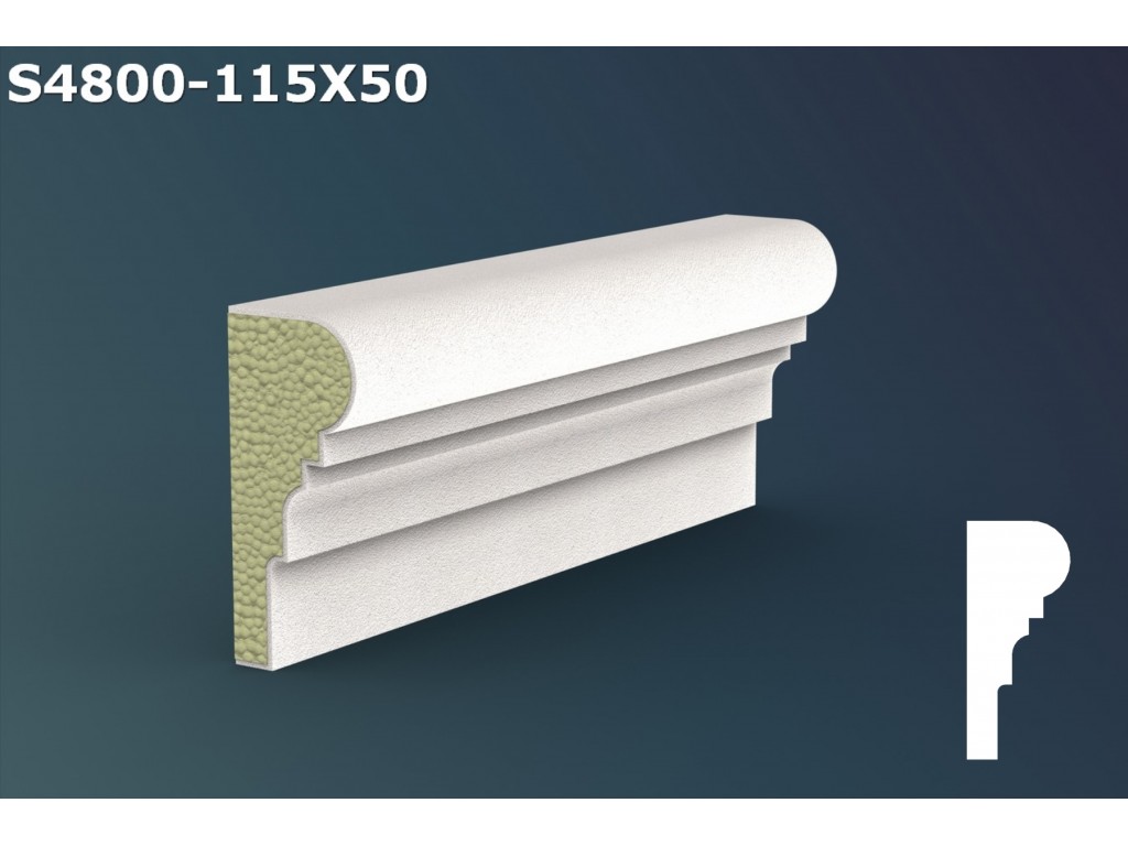 Pervaz/Solbanc decorativ din polistiren JS050- 11,5x5x200cm