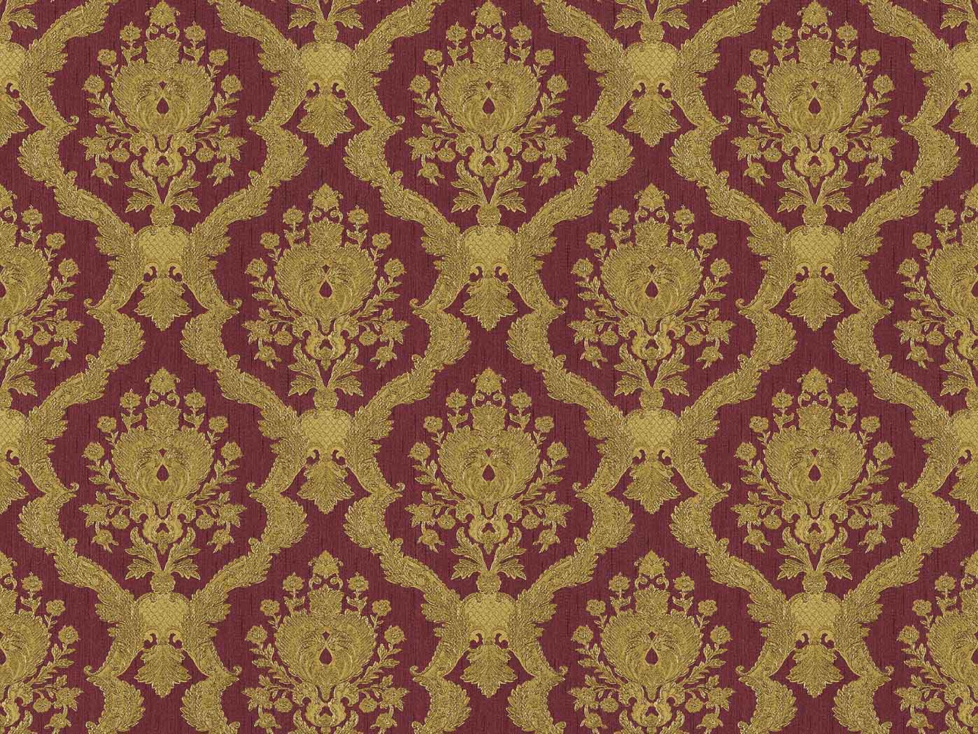 Tapet baroc floral visiniu auriu colectia Modern&Classic Design